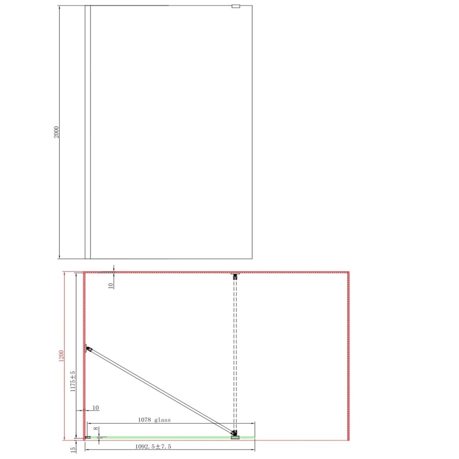 1000mm Chrome Shower Screen for Wet Room & Walk In Shower with 300mm Hinged Flipper Return Panel – Corvus