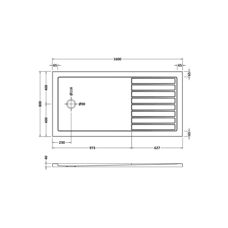 1600x800mm Chrome Walk-In Shower Screen Enclosure with 300mm Hinged Flipper Return Panel and Shower Tray – Corvus
