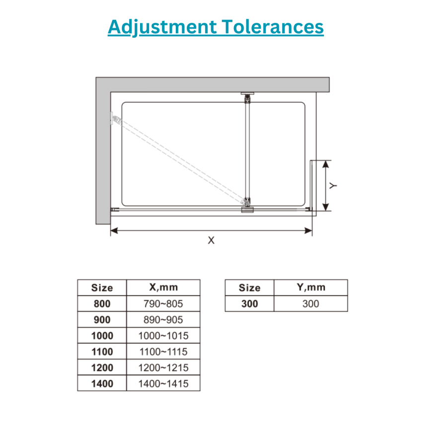 1200mm Chrome Shower Screen for Wet Room & Walk In Shower with 300mm Hinged Flipper Return Panel – Corvus