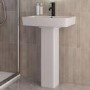 1300 x 800mm Black Walk in Shower Enclosure Suite with Ashford Toilet and Basin