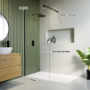 1400 x 900mm Black Walk in Shower Enclosure Suite with Toilet and Basin - Corvus