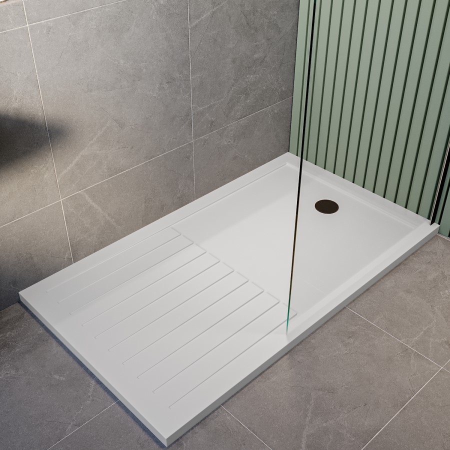 1600 x 800mm Black Walk in Shower Enclosure Suite with Toilet and Basin - Corvus