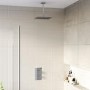 Chrome 1 Outlet Ceiling Mounted Thermostatic Mixer Shower Set - Cube