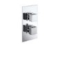 Chrome 1 Outlet Ceiling Mounted Thermostatic Mixer Shower Set - Cube