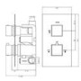 Chrome 1 Outlet Ceiling Mounted Thermostatic Mixer Shower Set - Cube