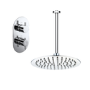 Chrome 1 Outlet Ceiling Mounted Thermostatic Mixer Shower Set - Flow