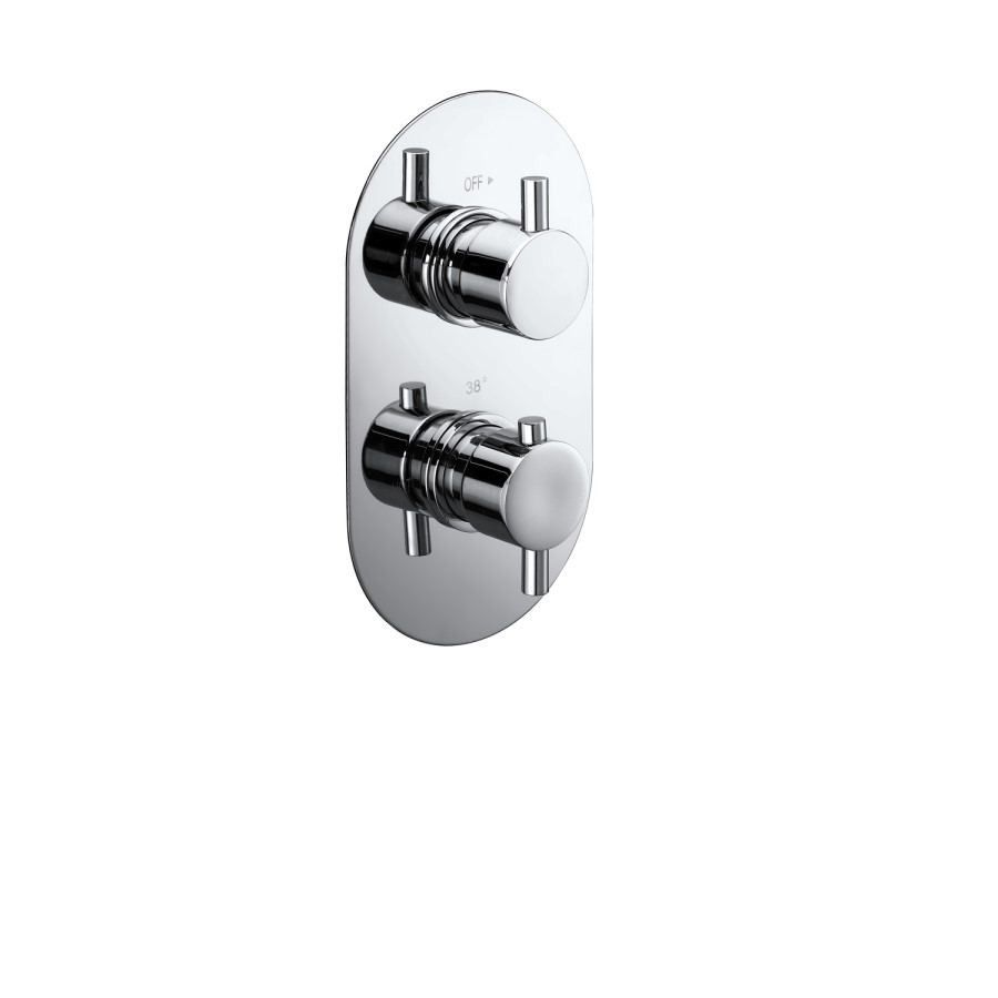 Flow Concealed Round 1 Outlet Shower Valve with 300mm Ultra Slim Shower Head and Wall Arm