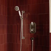 Chrome 1 Outlet Thermostatic Mixer Shower Set with Slide Rail Kit - Cambridge
