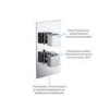 Chrome 2 Outlet Wall Mounted Thermostatic Mixer Shower Set with Hand Shower - Cube