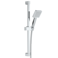 Chrome Square Shower Head & Shower Riser Rail - Zana
