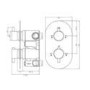 Chrome 2 Outlet Ceiling Mounted Thermostatic Mixer Shower Set with Hand Shower - Flow