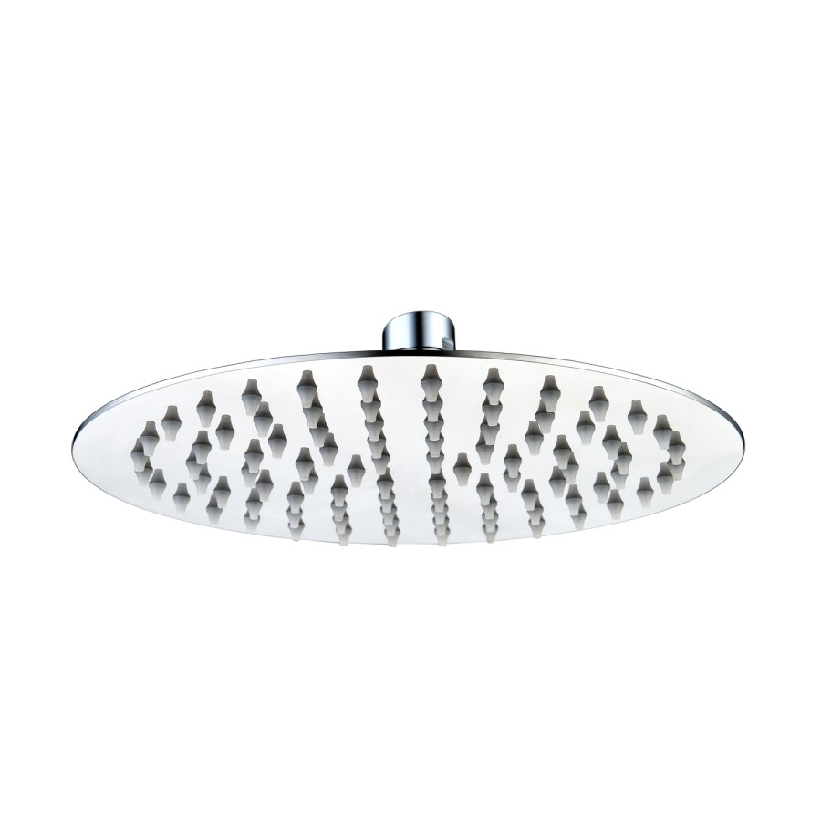 300mm Chrome Ultra Slim Round Rainfall Shower Head with Ceiling Arm