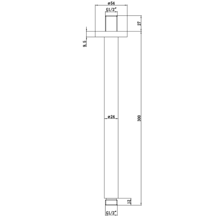 Chrome 2 Outlet Ceiling Mounted Thermostatic Mixer Shower Set with Hand Shower - Flow