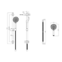 Chrome 2 Outlet Ceiling Mounted Thermostatic Mixer Shower Set with Hand Shower - Flow