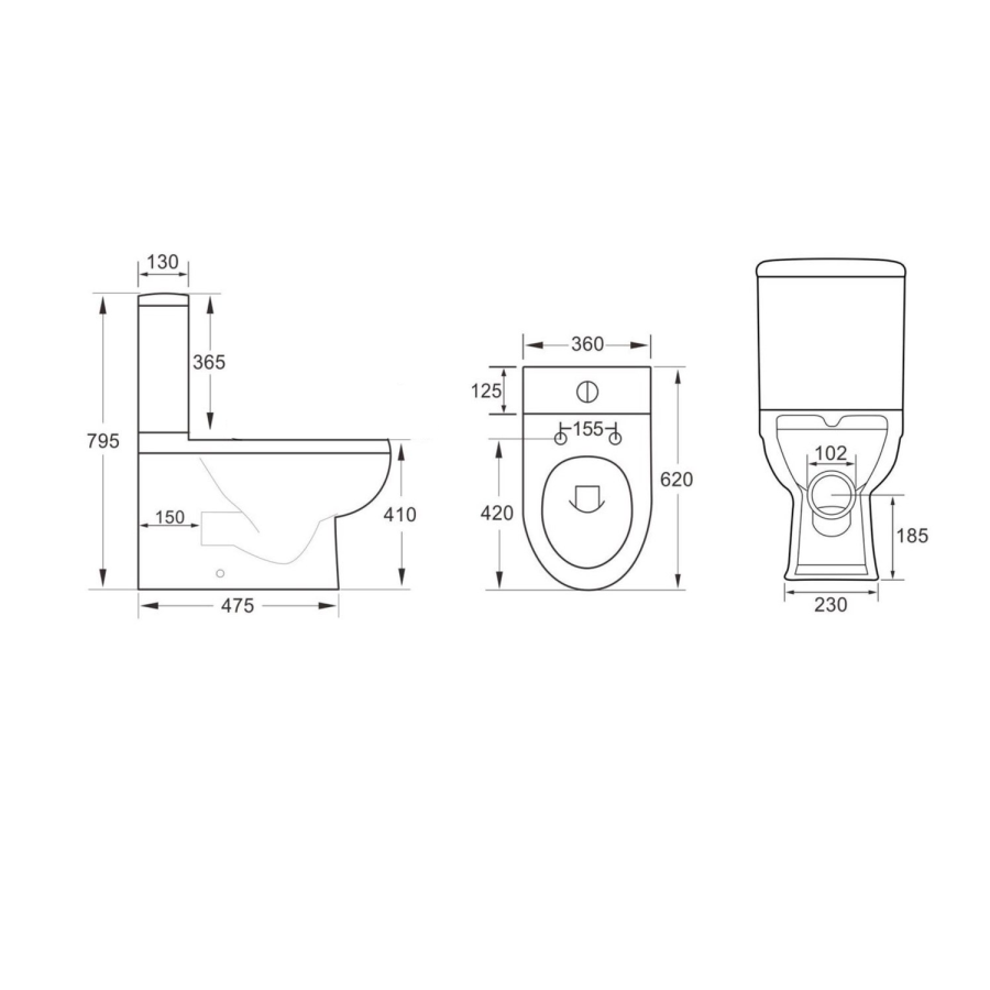 Addison Close Coupled Closed Back Smart Bidet Japanese Toilet with Heated Seat - Purificare