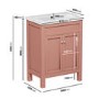 600mm Pink Freestanding Vanity Unit with Basin - Avebury