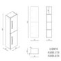 Double Door Blue Wall Mounted Tall Bathroom Cabinet with Chrome Handles 350 x 1400mm - Ashford