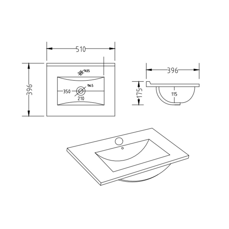 500mm Blue Freestanding Vanity Unit with Basin and Brass Handles - Ashford