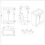 600mm Blue Freestanding Vanity Unit with Basin and Brass Handles - Ashford
