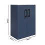 600mm Blue Freestanding Vanity Unit with Basin and Black Handles - Ashford