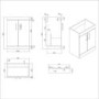 600mm Blue Freestanding Vanity Unit with Basin and Black Handles - Ashford