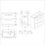 800mm Blue Freestanding Vanity Unit with Basin and Black Handles - Ashford