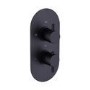 Black 2 Outlet Ceiling Mounted Thermostatic Mixer Shower Set with Hand Shower - Arissa