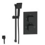 Black 1 Outlet Thermostatic Mixer Shower Set with Hand Shower - Zana