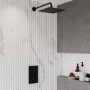Black 1 Outlet Wall Mounted Thermostatic Mixer Shower Set - Zana