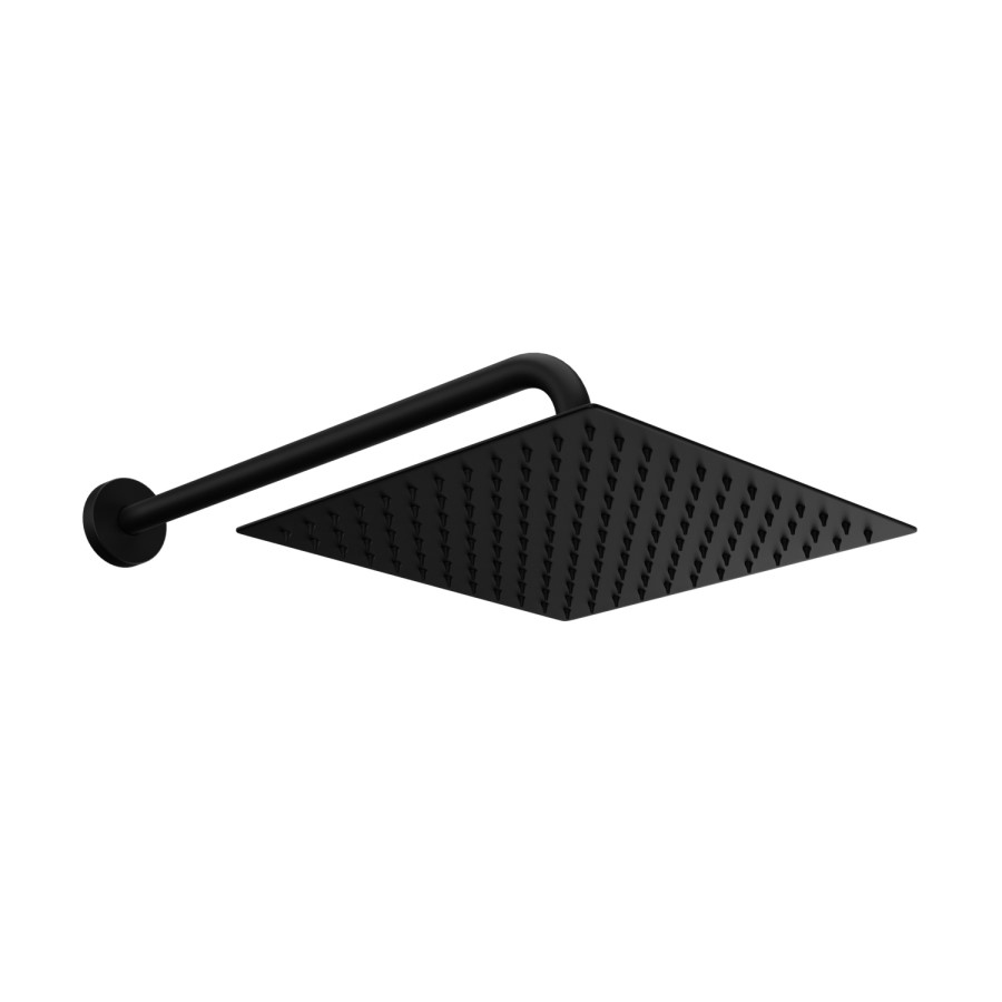 Black 1 Outlet Wall Mounted Thermostatic Mixer Shower Set - Zana