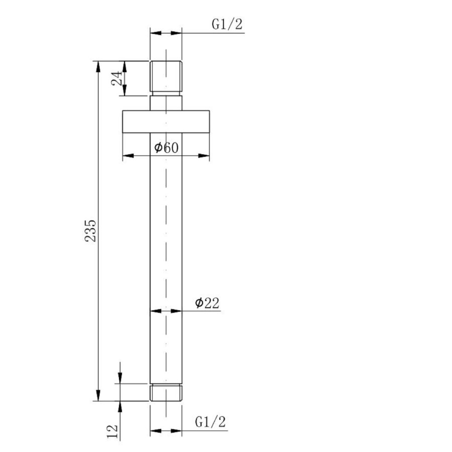 Black 1 Outlet Ceiling Mounted Thermostatic Mixer Shower Set - Zana