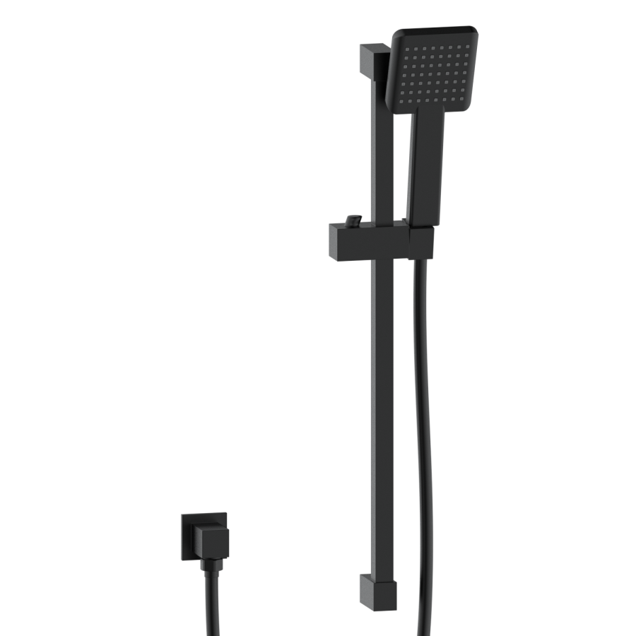 Black 2 Outlet Ceiling Mounted Thermostatic Mixer Shower Set with Hand Shower - Zana