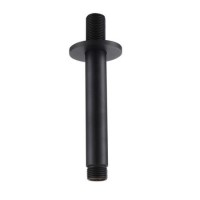 ONLY OPENED - Black 250mm Slim Round Shower Head and Ceiling Arm - Arissa
