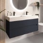 1200mm Anthracite Wall Hung Double Vanity Unit with Basins - Morella