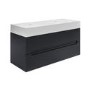 1200mm Anthracite Wall Hung Double Vanity Unit with Basins - Morella