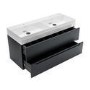 1200mm Anthracite Wall Hung Double Vanity Unit with Basins - Morella