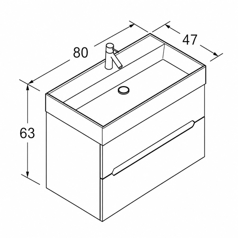 800mm Grey Wall Hung Countertop Vanity Unit with Oak Worktop and Basin - Morella