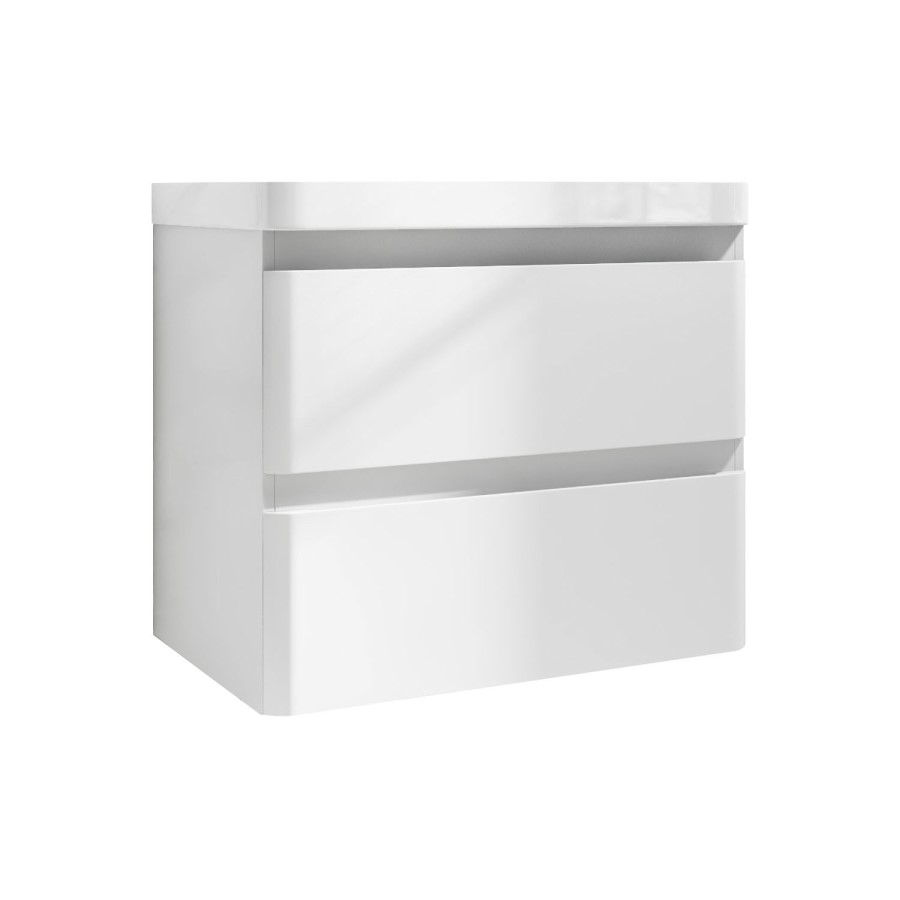 ONLY OPENED - 600mm White Wall Hung Vanity Unit with Basin - Pendle