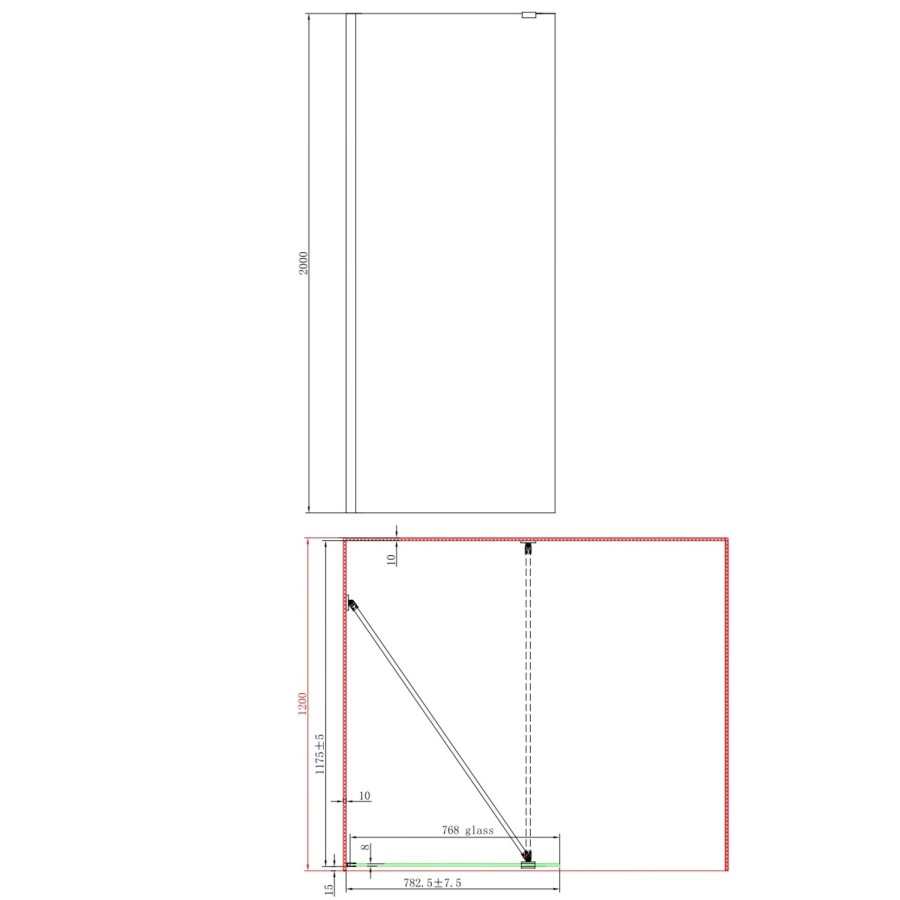 700mm Chrome Shower Screen for Wet Room & Walk In Shower with 300mm Hinged Flipper Return Panel – Corvus
