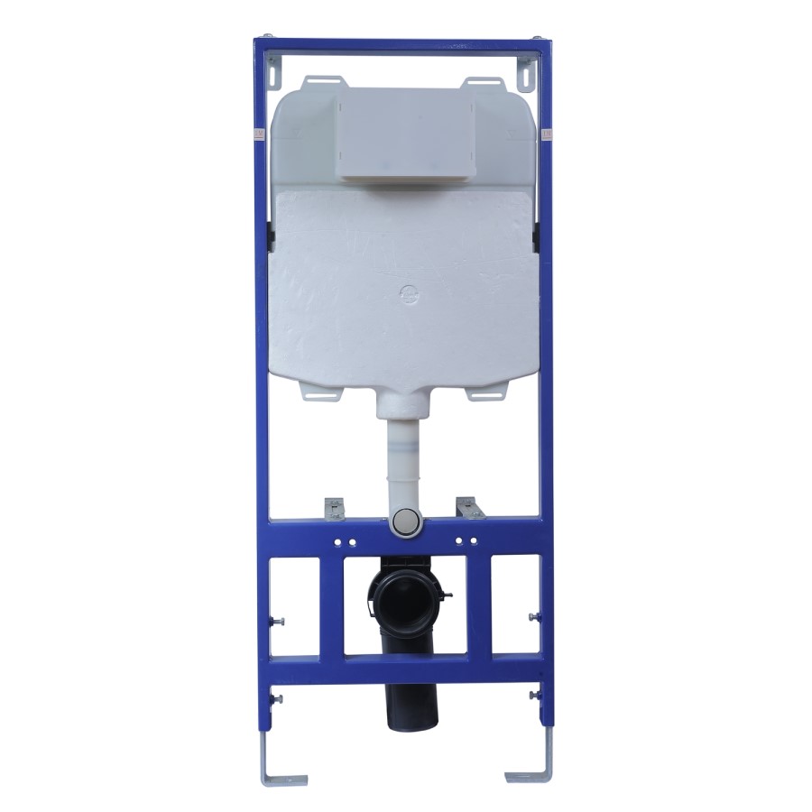 1168mm Wall Hung Toilet Frame & Brass Mechanical Dual Flush Plate with Concealed Cistern - Zana