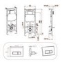 ONLY OPENED - Concealed Cistern 1170mm Pneumatic Frame with Matt Black Flush Plate - Elira