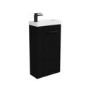 430mm Black Cloakroom Freestanding Vanity Unit with Basin and Black Handle - Virgo 