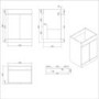 1100mm White Toilet and Sink Unit Left Hand with Square Toilet and Brass Fittings - Ashford