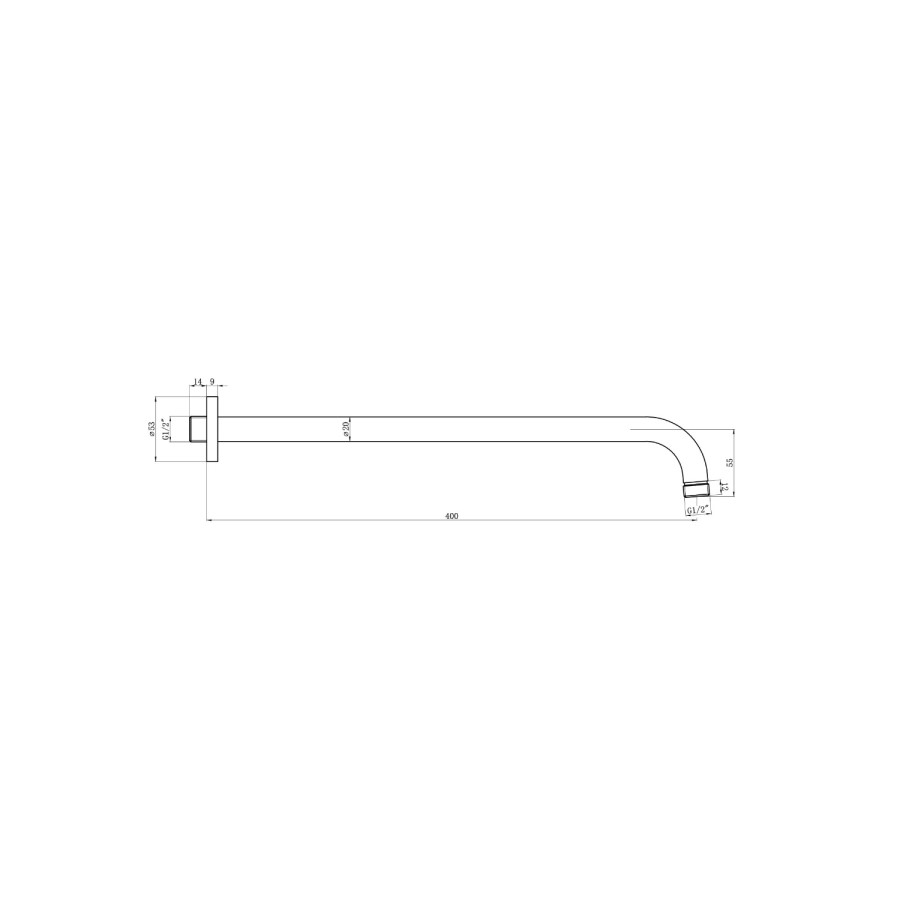 Cambridge Camden Shower Head & Wall Arm - Chrome