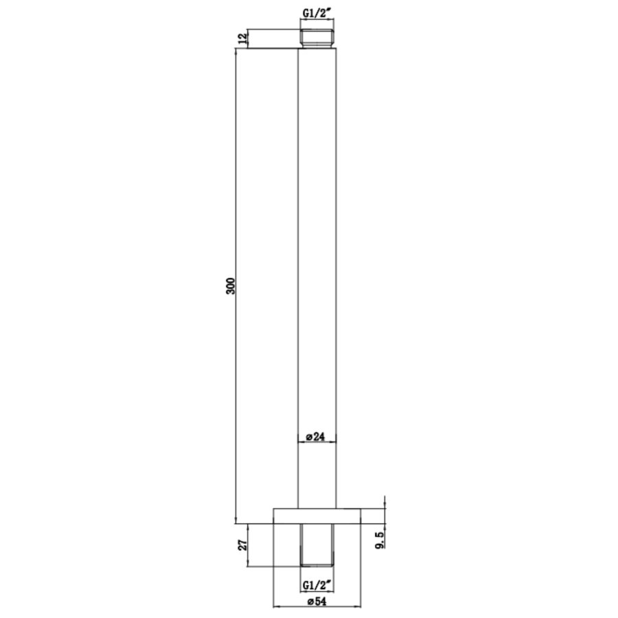 200mm Chrome Traditional Shower Head with Ceiling Arm
