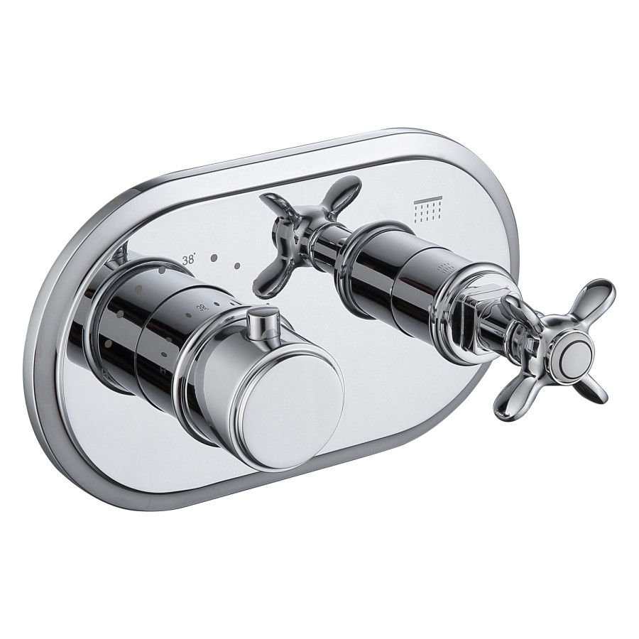Chrome 1 Outlet Ceiling Mounted Thermostatic Mixer Shower Set - Camden