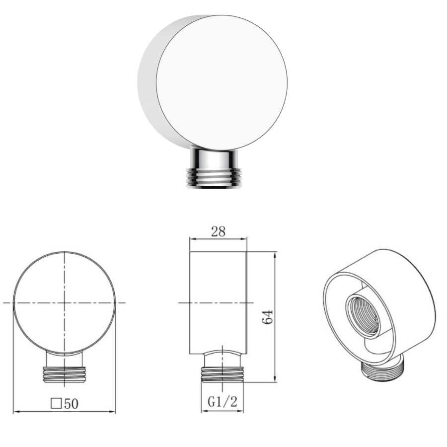Chrome 1 Outlet Thermostatic Mixer Shower Set with Hand Shower - Camden