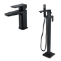 Zana Matt Black Basin Mixer Tap & Freestanding Bath Tap Pack