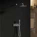 Chrome 2 Outlet Wall Mounted Thermostatic Mixer Shower Set with Hand Shower - Flow