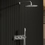 Chrome 2 Outlet Wall Mounted Thermostatic Mixer Shower Set with Integrated Hand Shower - Arissa